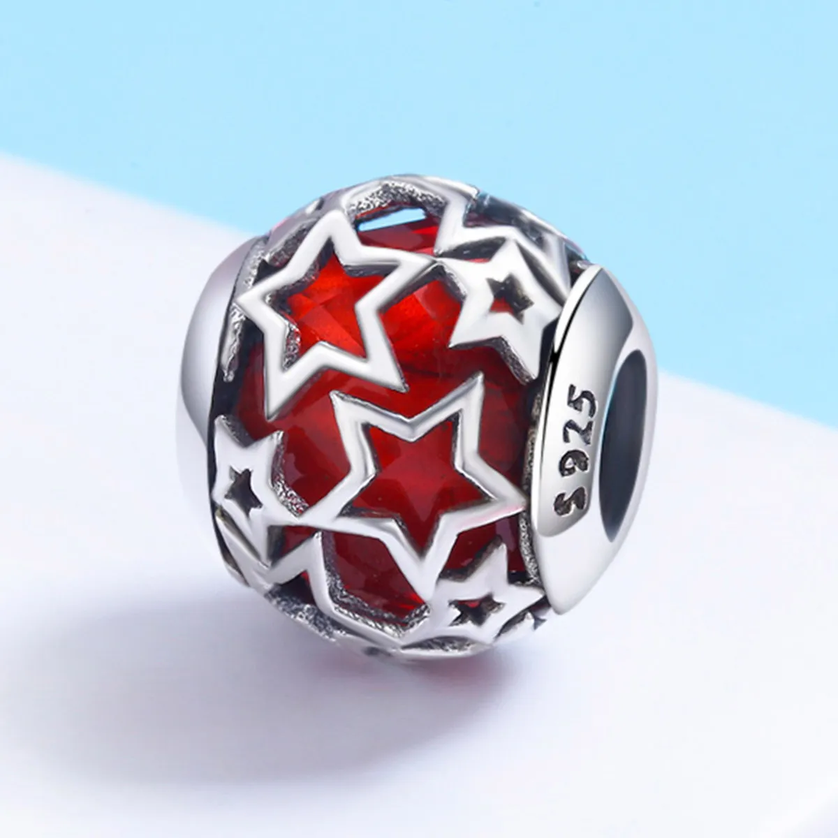 Pandora Style Silver Charm, Romantic Stars - SCC509