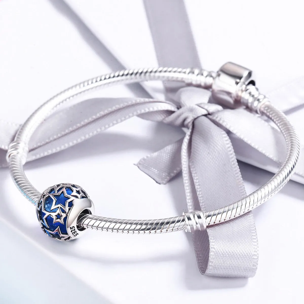 Pandora Style Silver Charm, Romantic Stars - SCC511