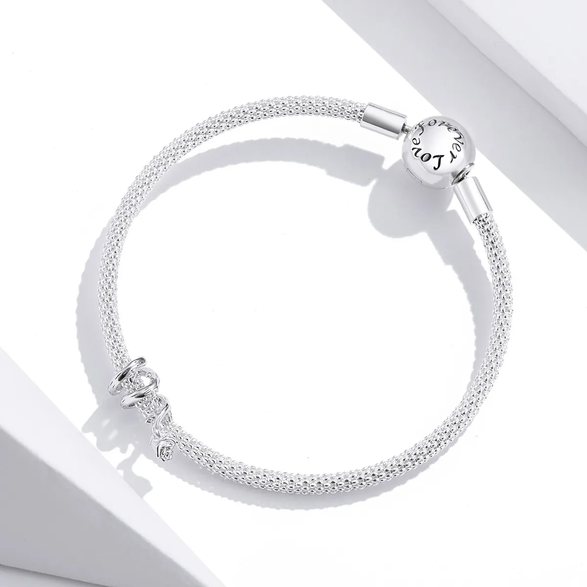 Pandora Style Silver Charm, Rose Vines - BSC310