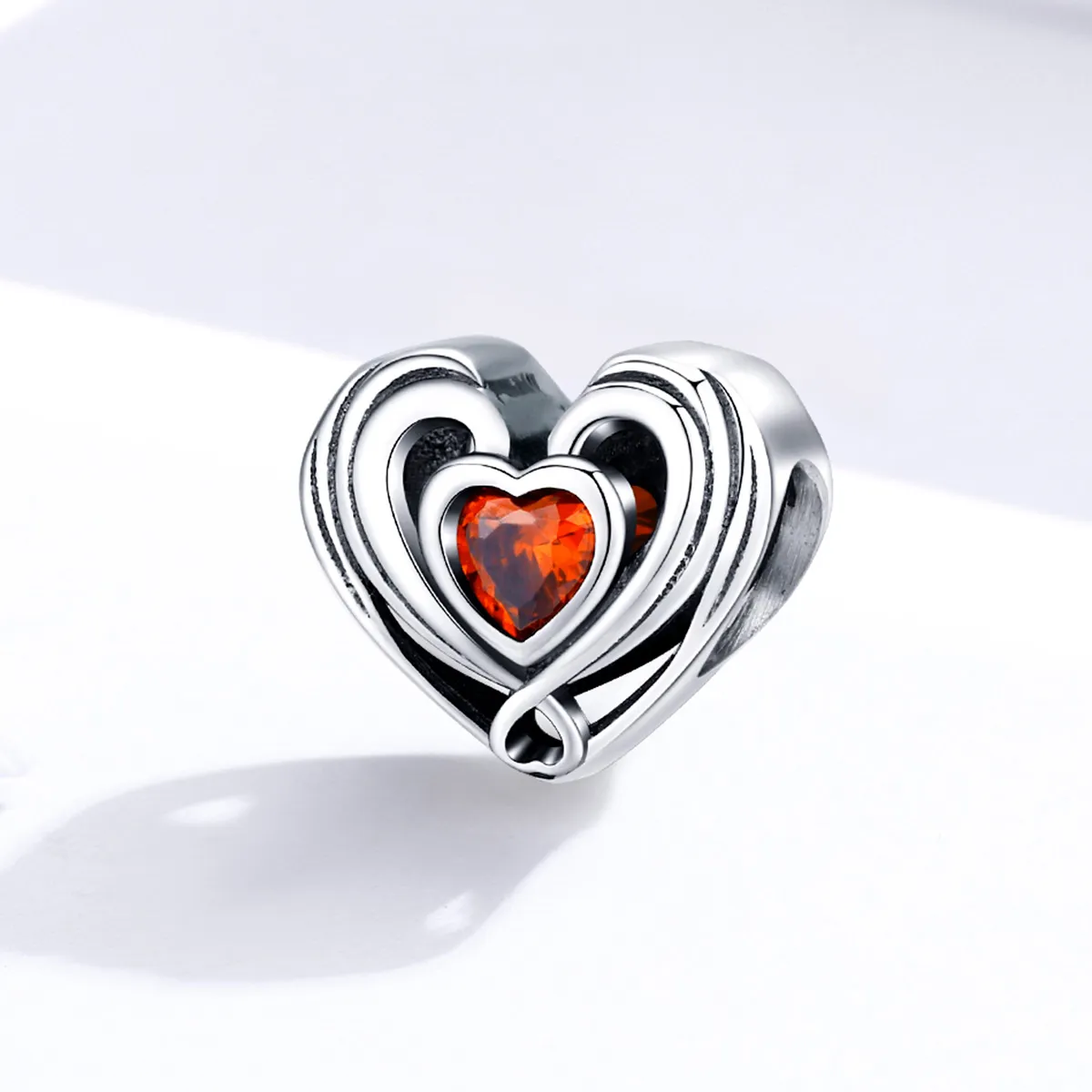 Pandora Style Silver Charm, Rugby Heart In Heart - SCC1472