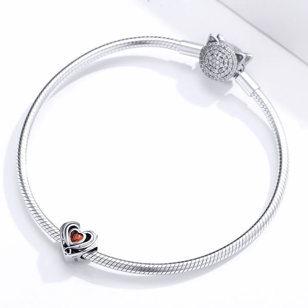 Pandora Style Silver Charm, Rugby Heart In Heart - SCC1472