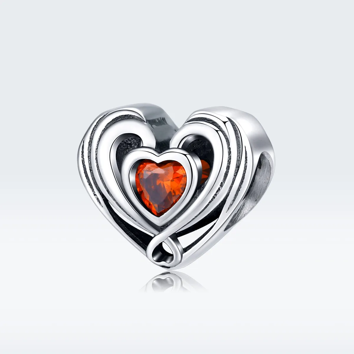 Pandora Style Silver Charm, Rugby Heart In Heart - SCC1472