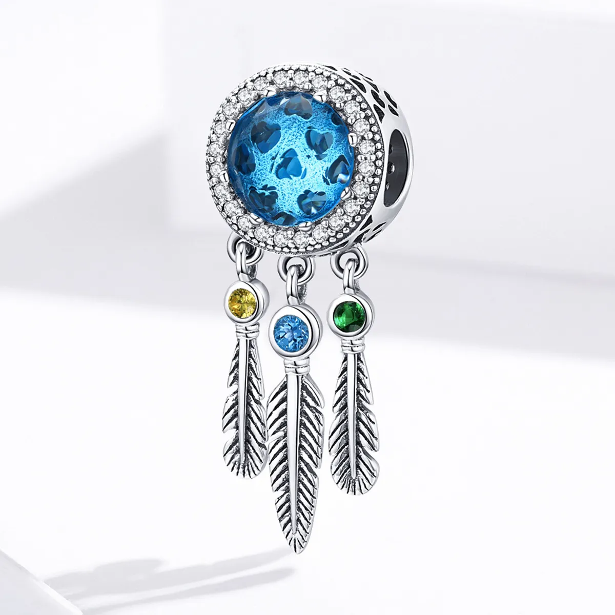 Pandora Style Silver Charm, Sapphire Dream Catcher - SCC1384