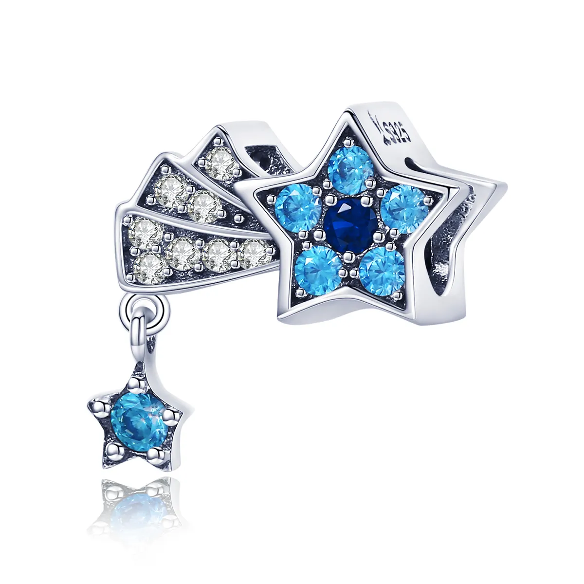 Pandora Style Silver Charm, Sapphire Jewellery Stars - SCC912