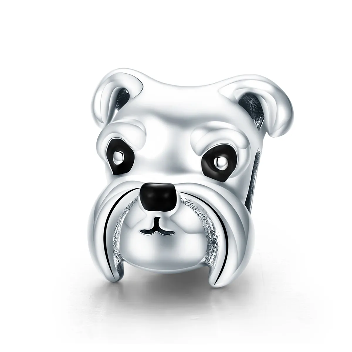 Pandora Style Silver Charm, Schnauzer, Black Enamel - SCC835