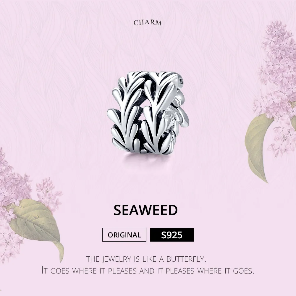 Pandora Style Silver Charm, Seaweed - SCC1534