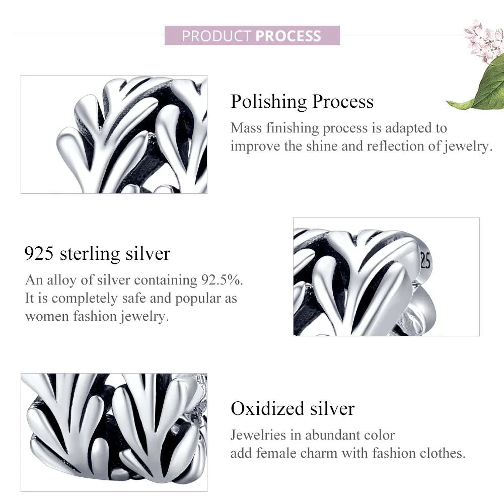 Pandora Style Silver Charm, Seaweed - SCC1534