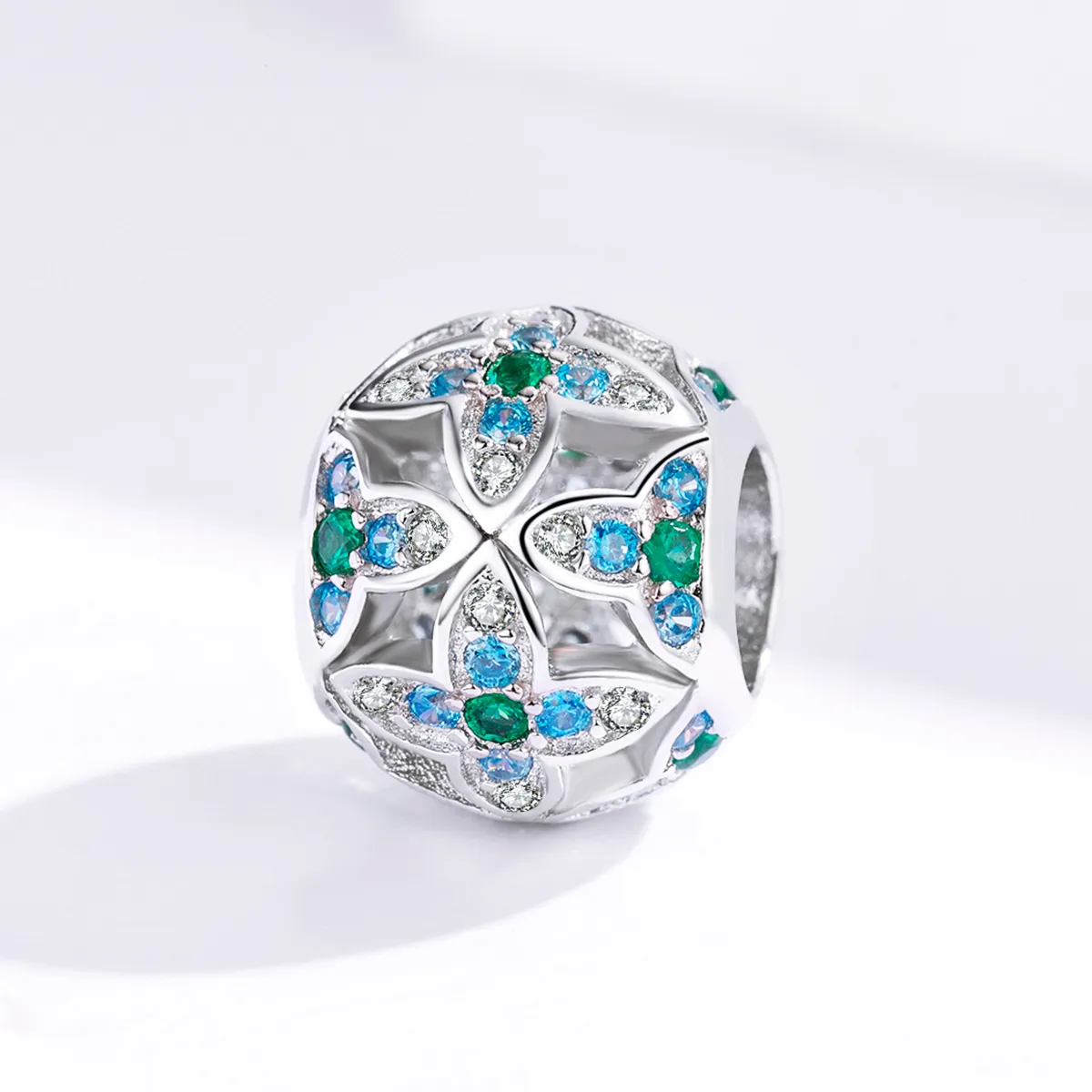 Pandora Style Silver Charm, Shamrock - BSC115