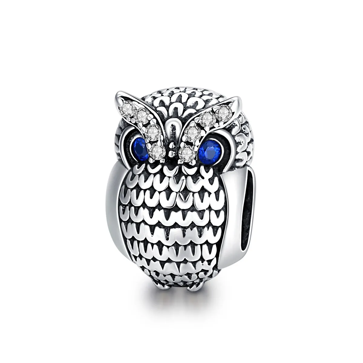 Pandora Style Silver Charm, Shining Owl - SCC1607