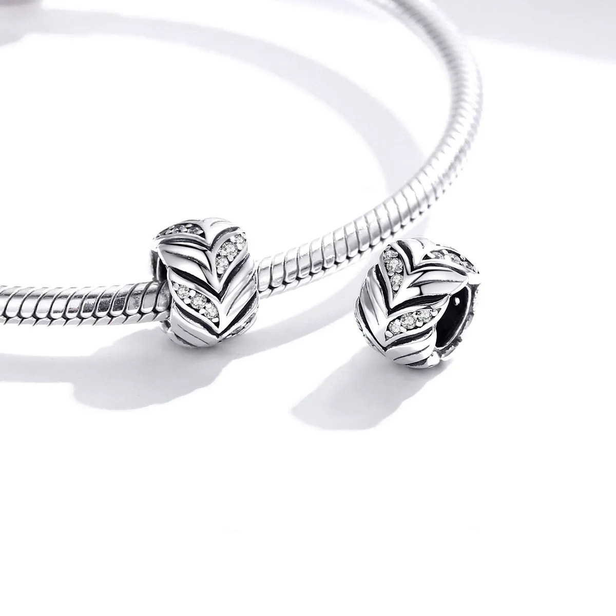 Pandora Style Silver Charm, Shining Wheat Ears - SCC1614