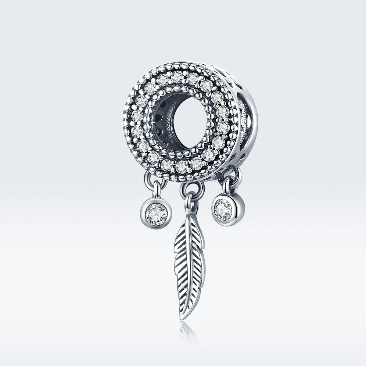 Pandora Style Silver Charm, Shiny Feather - SCC1550