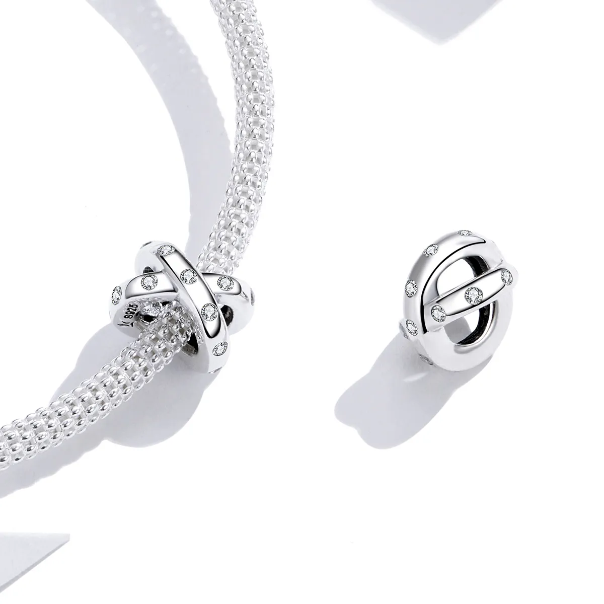 Pandora Style Silver Charm, Simple Geometry - SCC1515