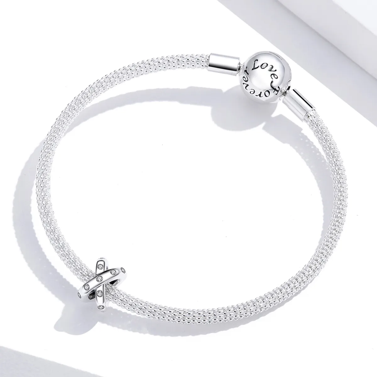 Pandora Style Silver Charm, Simple Geometry - SCC1515