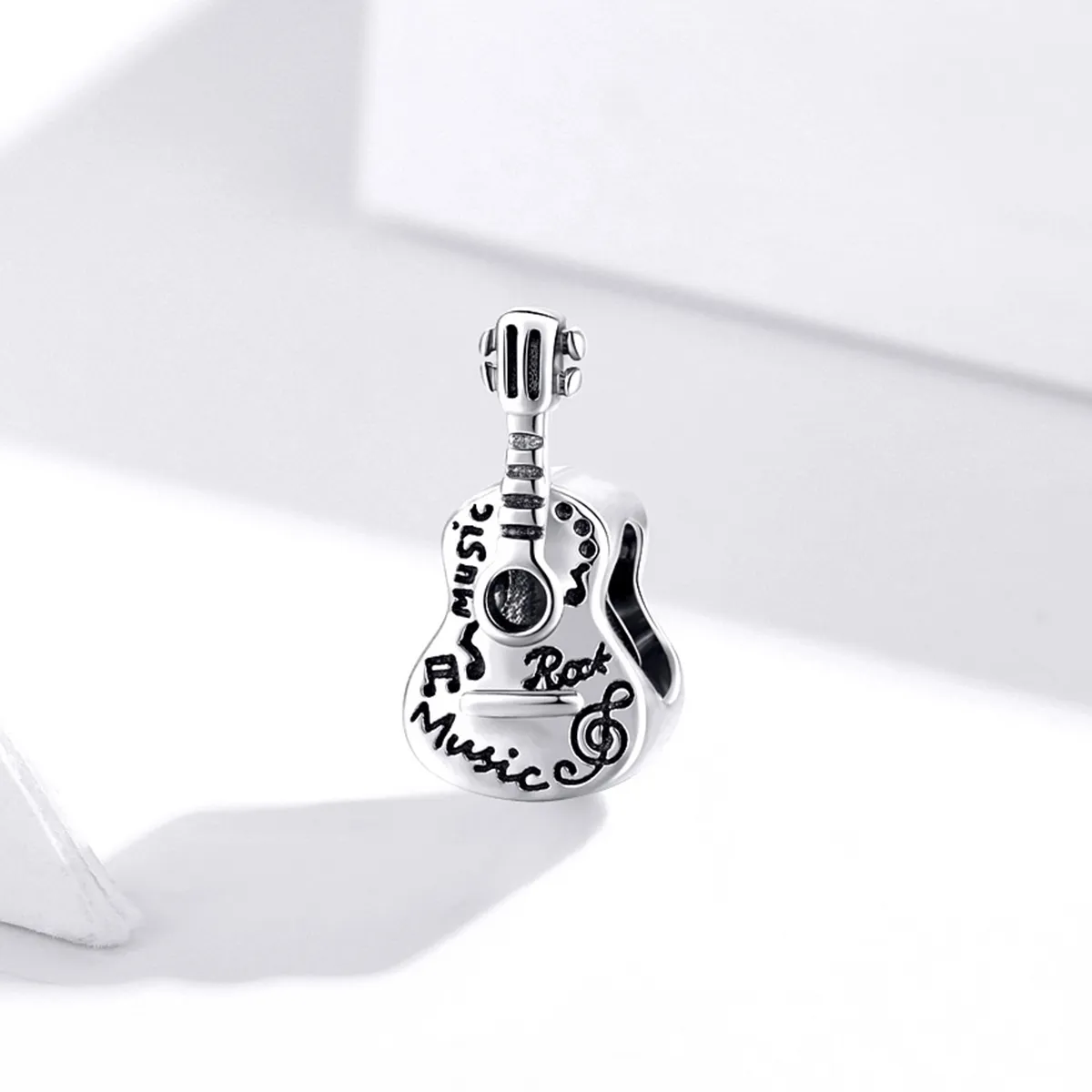 Pandora Style Silver Charm, Simple Guitar - SCC1708