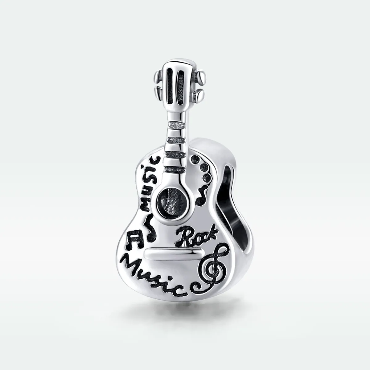 Pandora Style Silver Charm, Simple Guitar - SCC1708