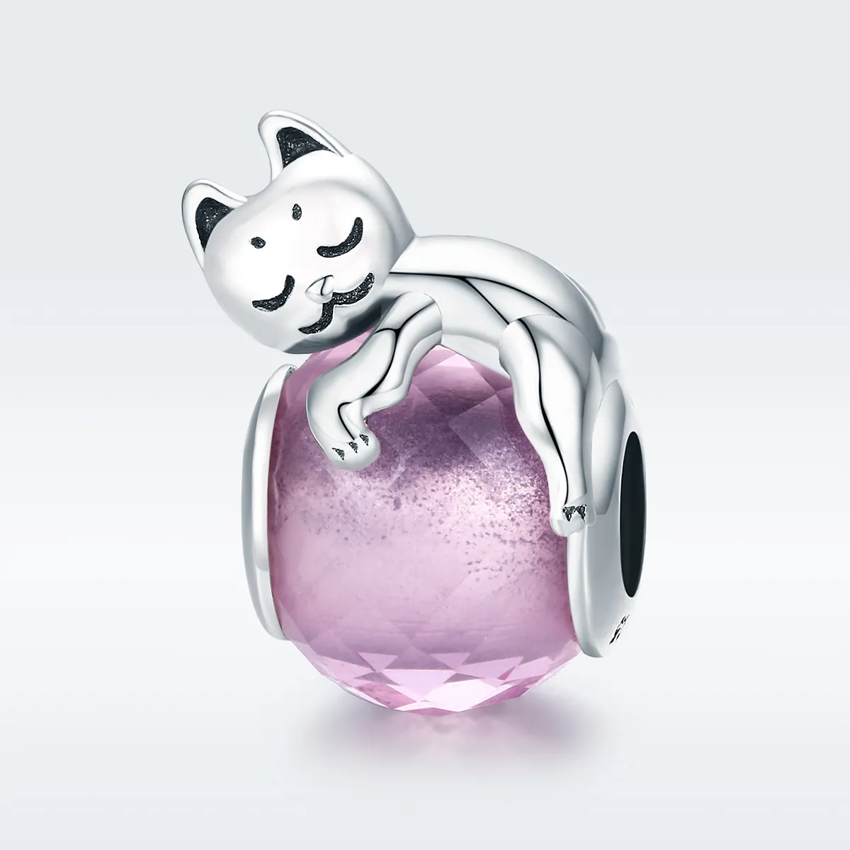 Pandora Style Silver Charm, Sleeping Cat - SCC447