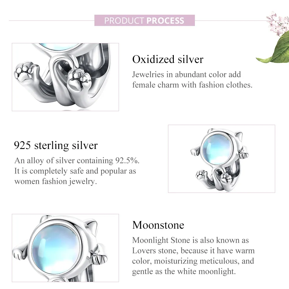 Pandora Style Silver Charm, Space Cat - SCC1697