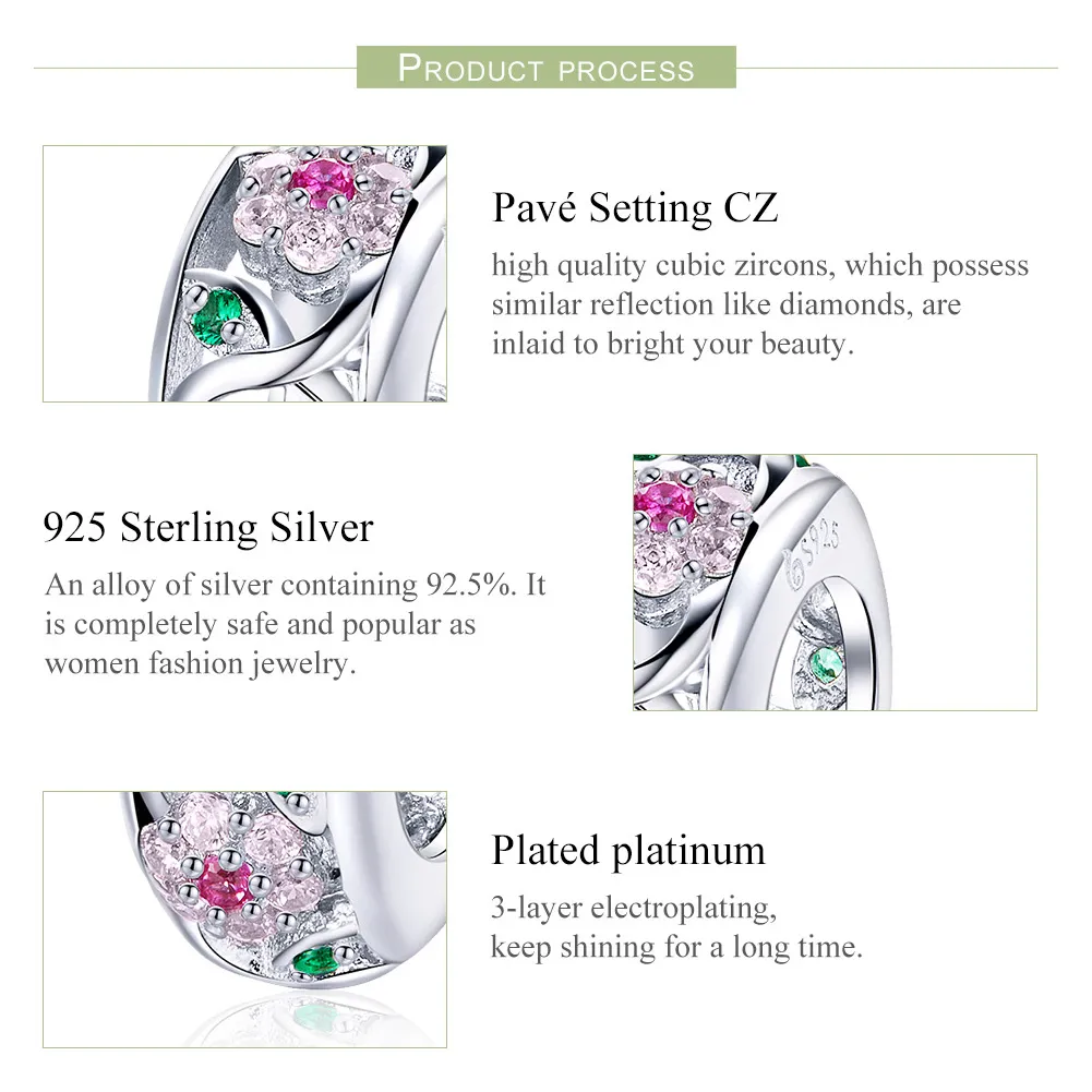 Pandora Style Silver Charm, Spring - BSC039