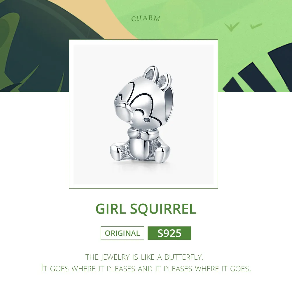 Pandora Style Silver Charm, Squirrel - SCC1869