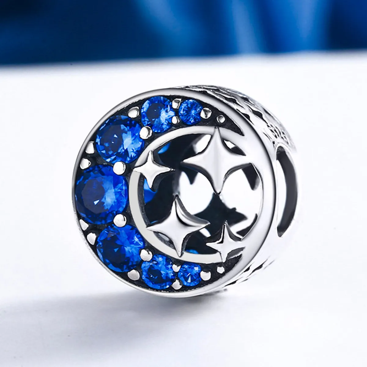 Pandora Style Silver Charm, Star Moon Myth - SCC184