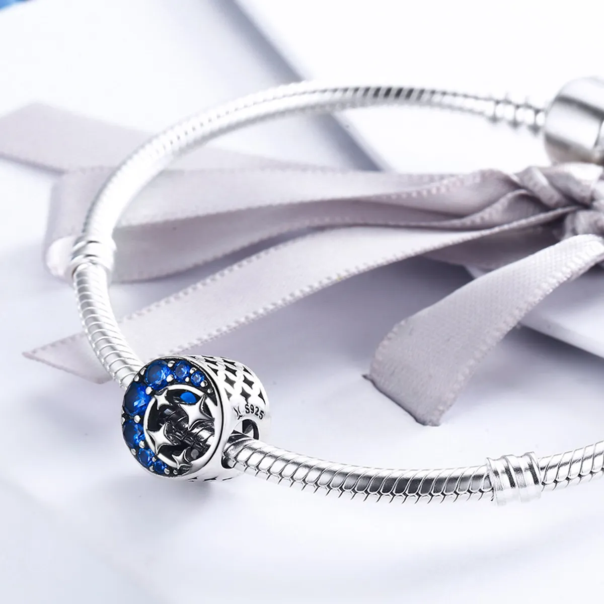 Pandora Style Silver Charm, Star Moon Myth - SCC184