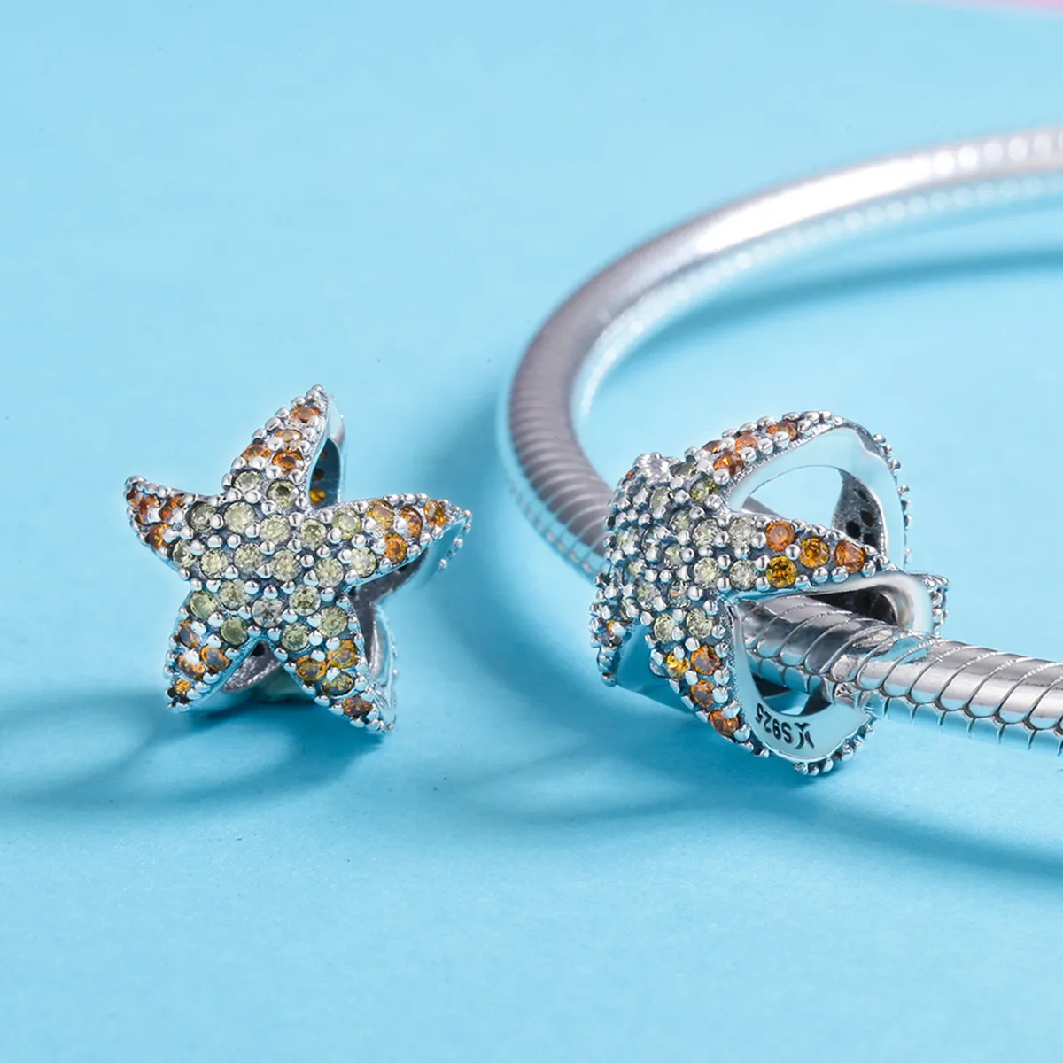 Pandora Style Silver Charm, Starfish - SCC586