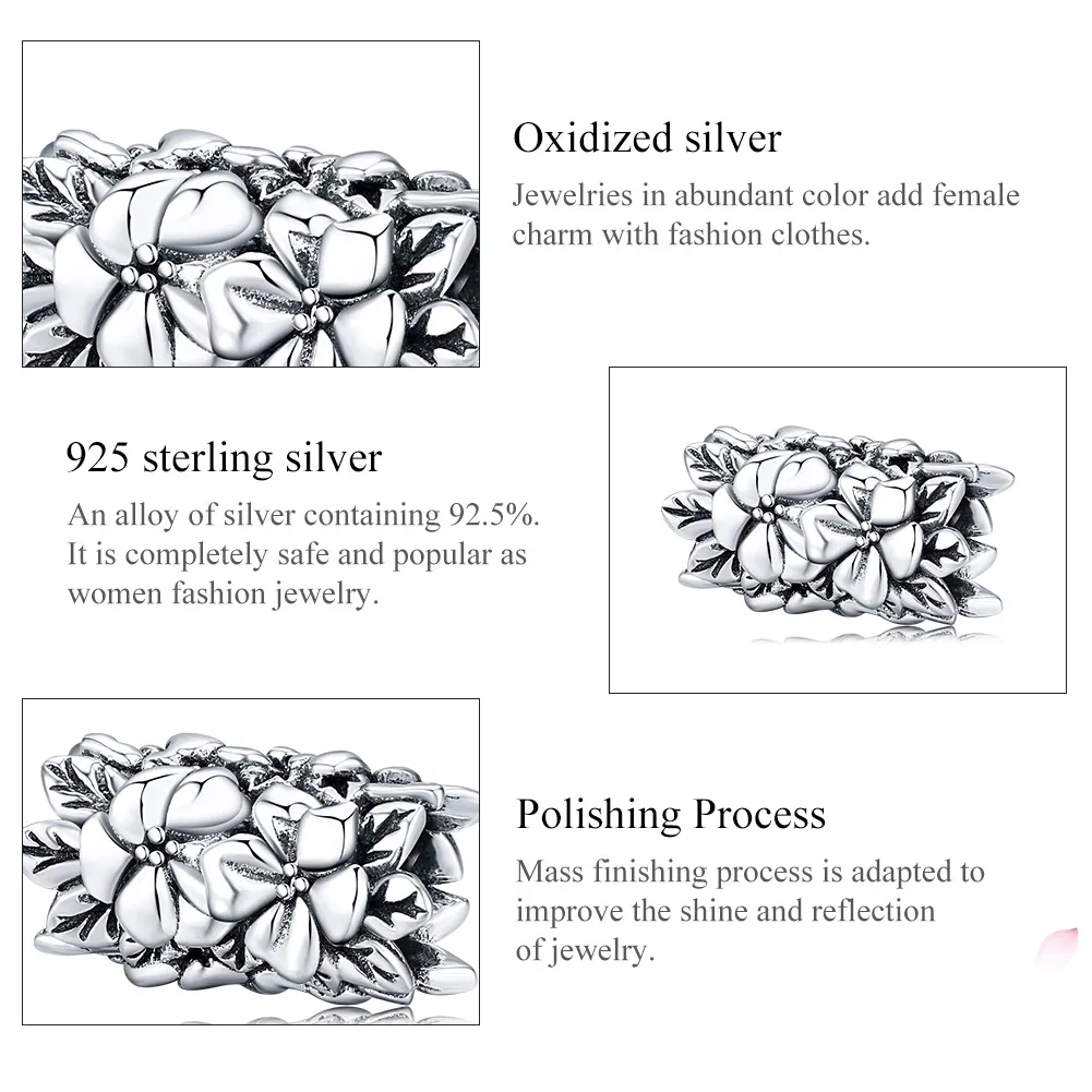 Pandora Style Silver Charm, Summer Flower - SCC1488