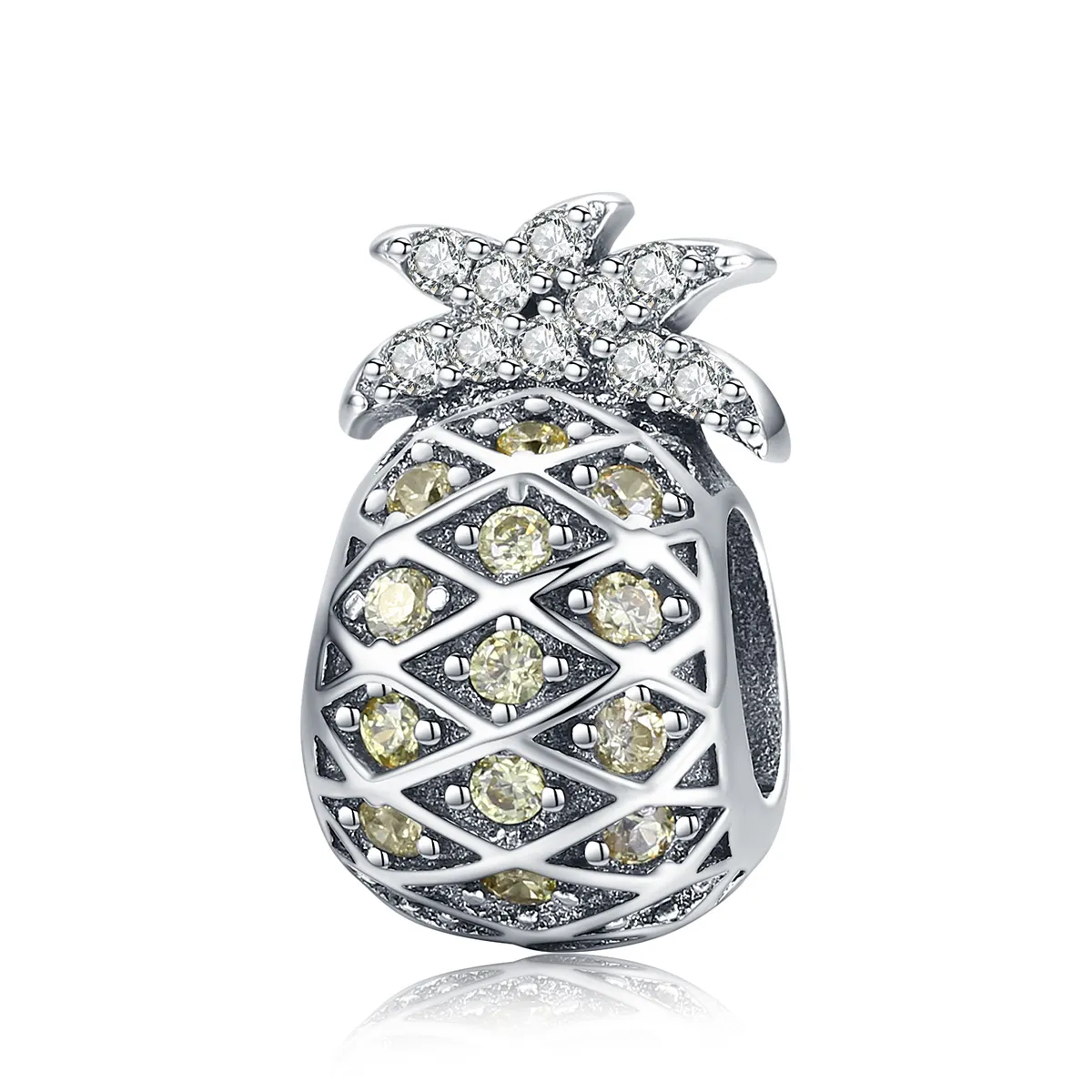 Pandora Style Silver Charm, Summer Pineapple - SCC936