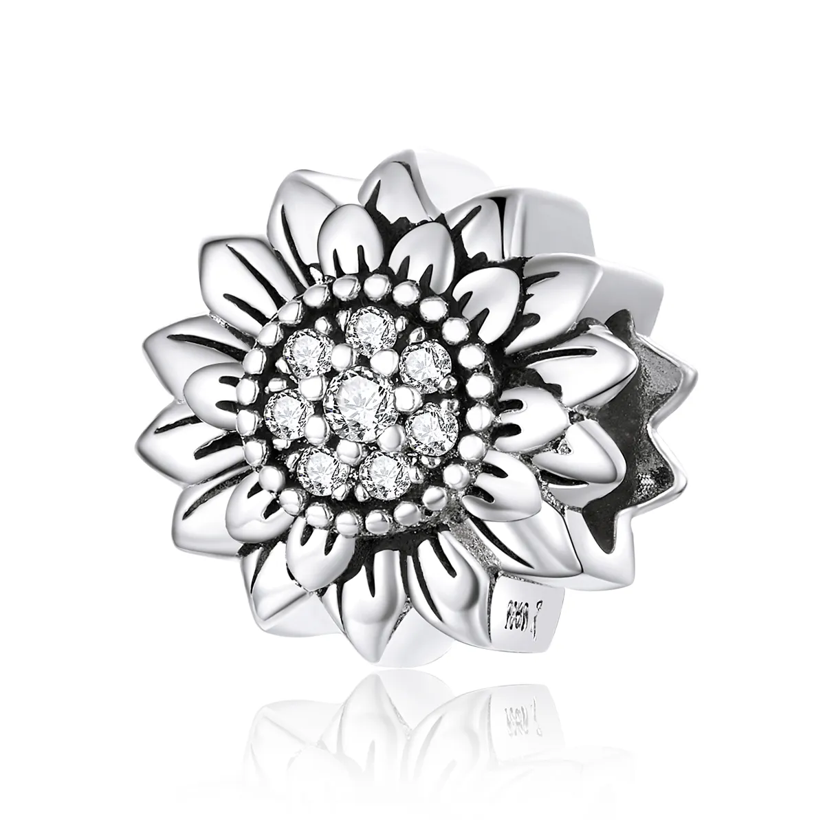 Pandora Style Silver Charm, Sunflower, Enamel - SCC1507