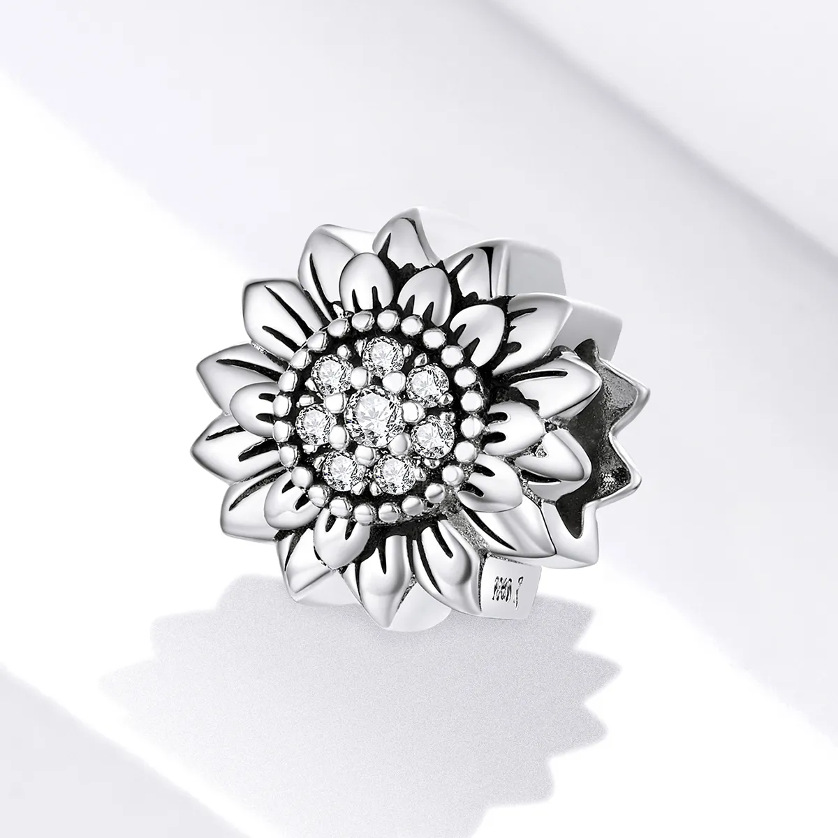 Pandora Style Silver Charm, Sunflower, Enamel - SCC1507