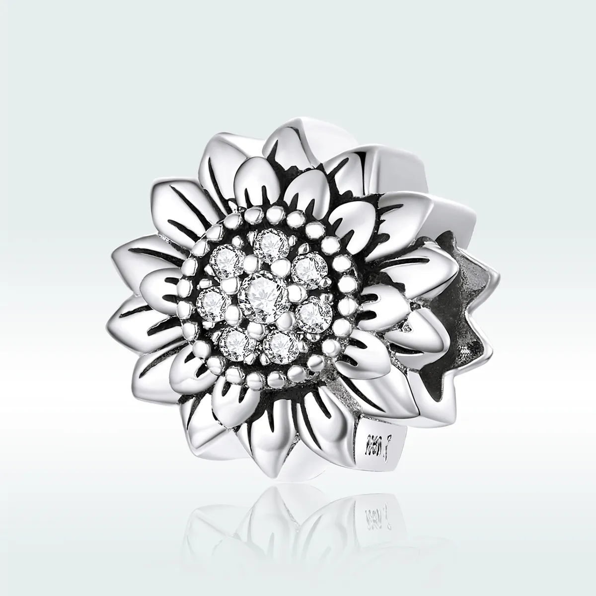 Pandora Style Silver Charm, Sunflower, Enamel - SCC1507