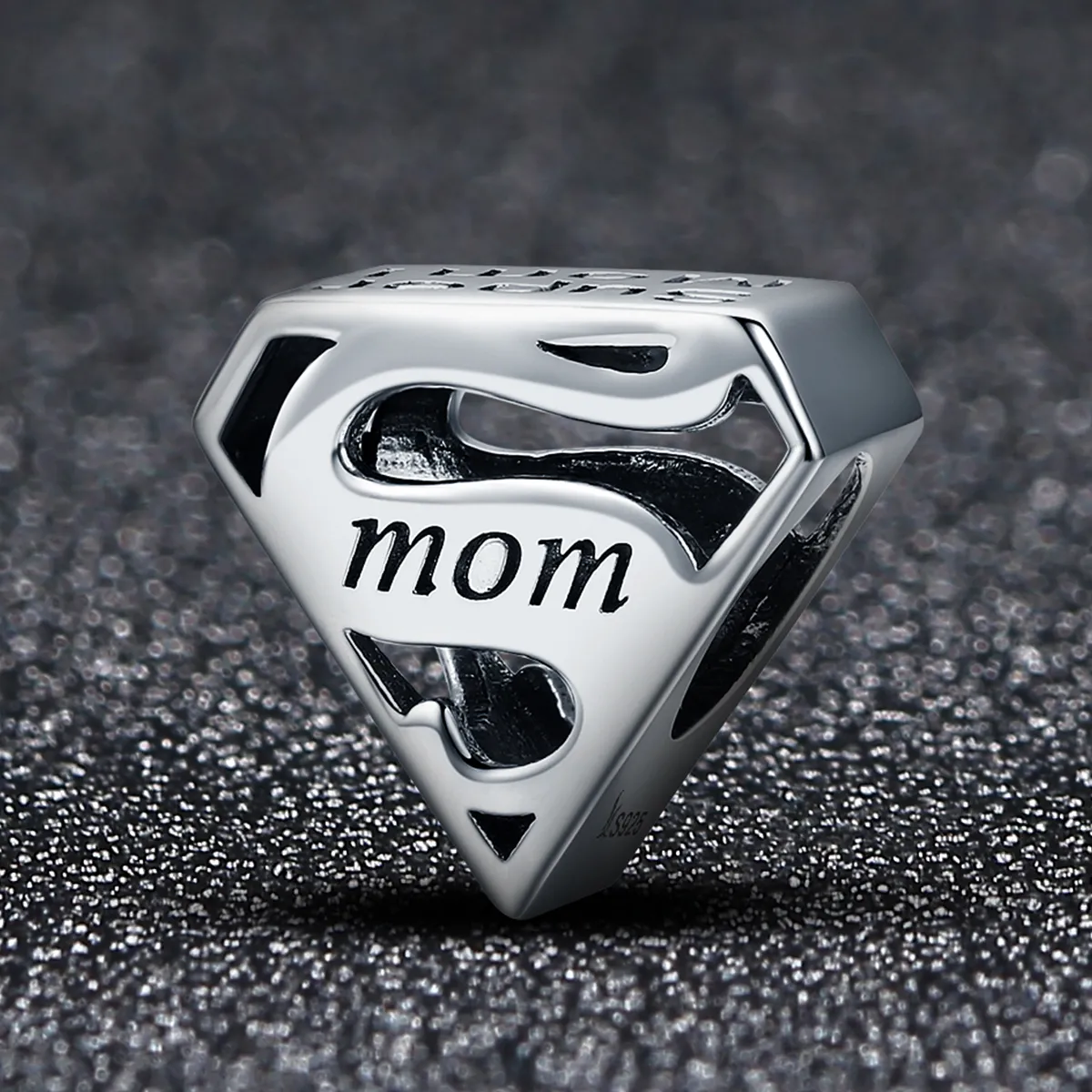 Pandora Style Silver Charm, Super Mom - SCC429