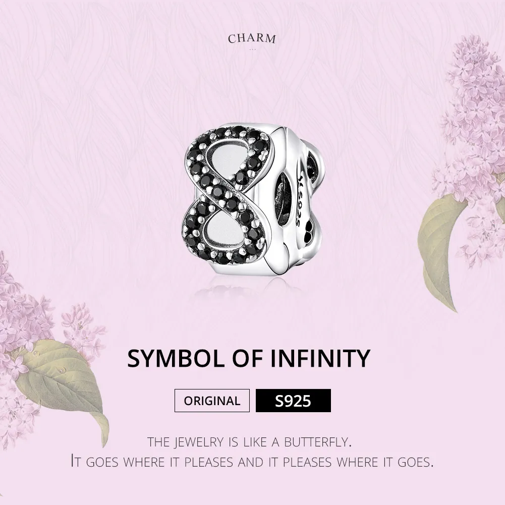 Pandora Style Silver Charm, Symbol of Infinity - SCC1498