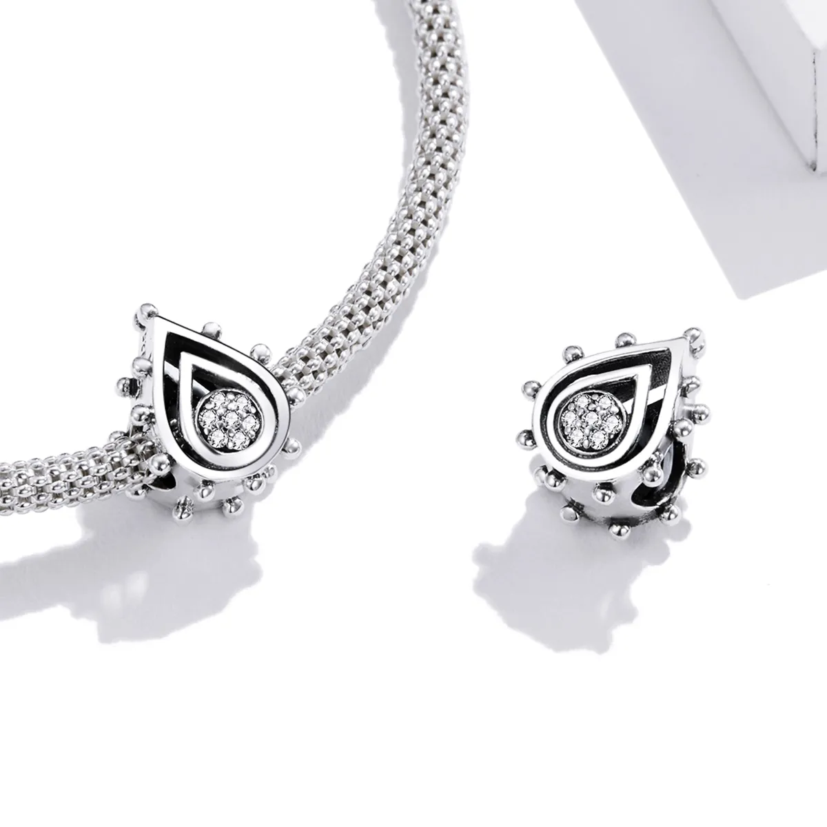 Pandora Style Silver Charm, Teardrop - SCC1723