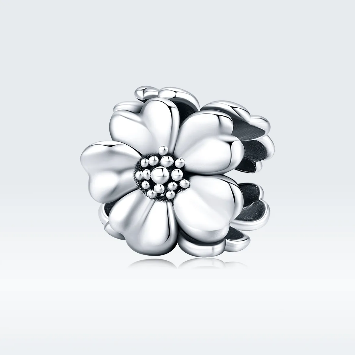 Pandora Style Silver Charm, Three Flowers - SCC1486