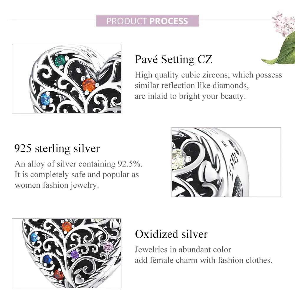 Pandora Style Silver Charm, Tree of Life - SCC1608