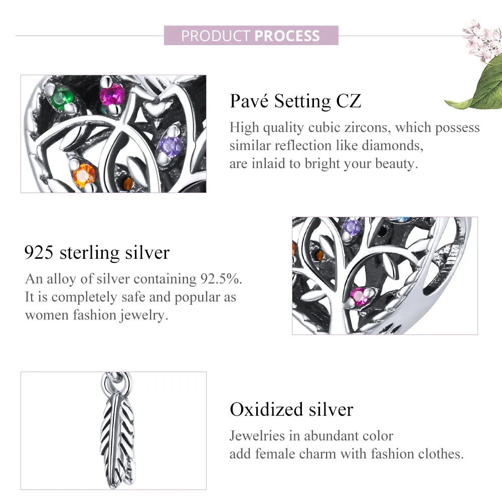 Pandora Style Silver Charm, Tree of Life - SCC1768