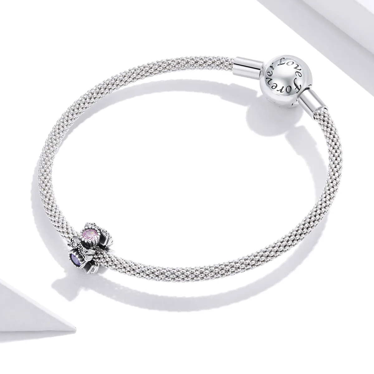 Pandora Style Silver Charm, Victoria's Heartbeat - SCC1784