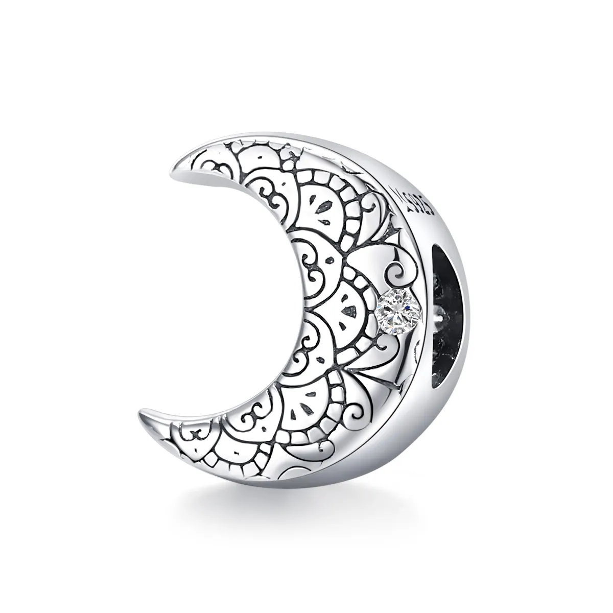 Pandora Style Silver Charm, Vine & Moon - SCC1604