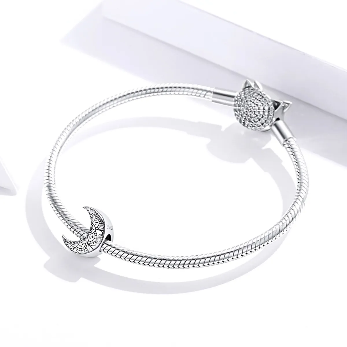 Pandora Style Silver Charm, Vine & Moon - SCC1604