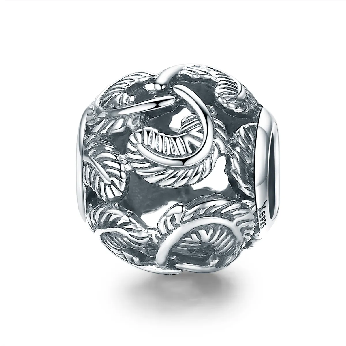 Pandora Style Silver Charm, Vintage Wings - SCC810