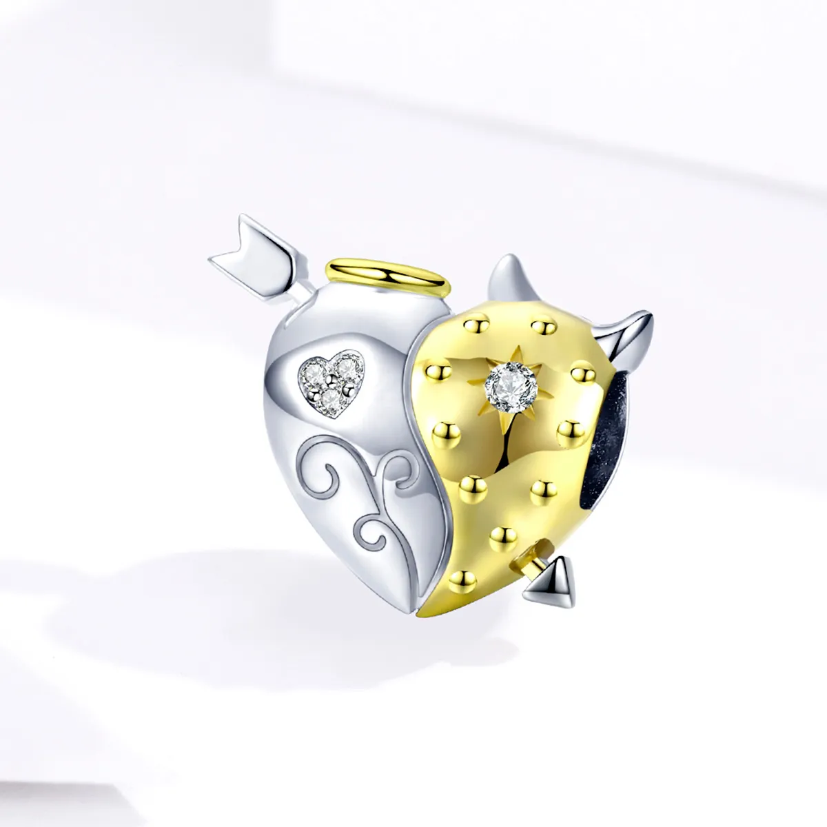 Two Tone Pandora Style Charm, Angel & Devil - BSC107