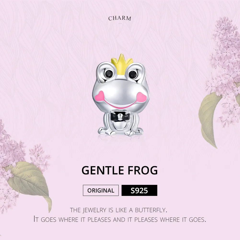 Two Tone Pandora Style Charm, Gentle Frog - SCC1769