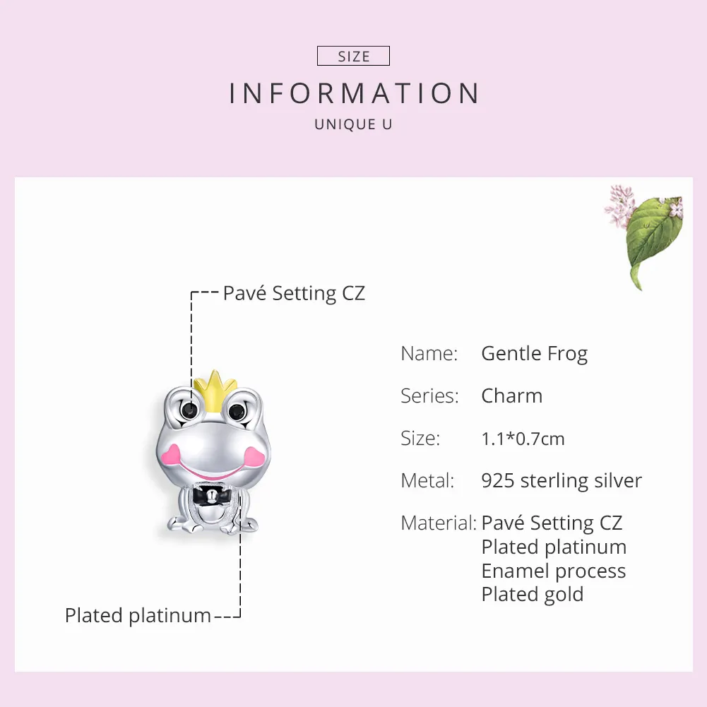 Two Tone Pandora Style Charm, Gentle Frog - SCC1769