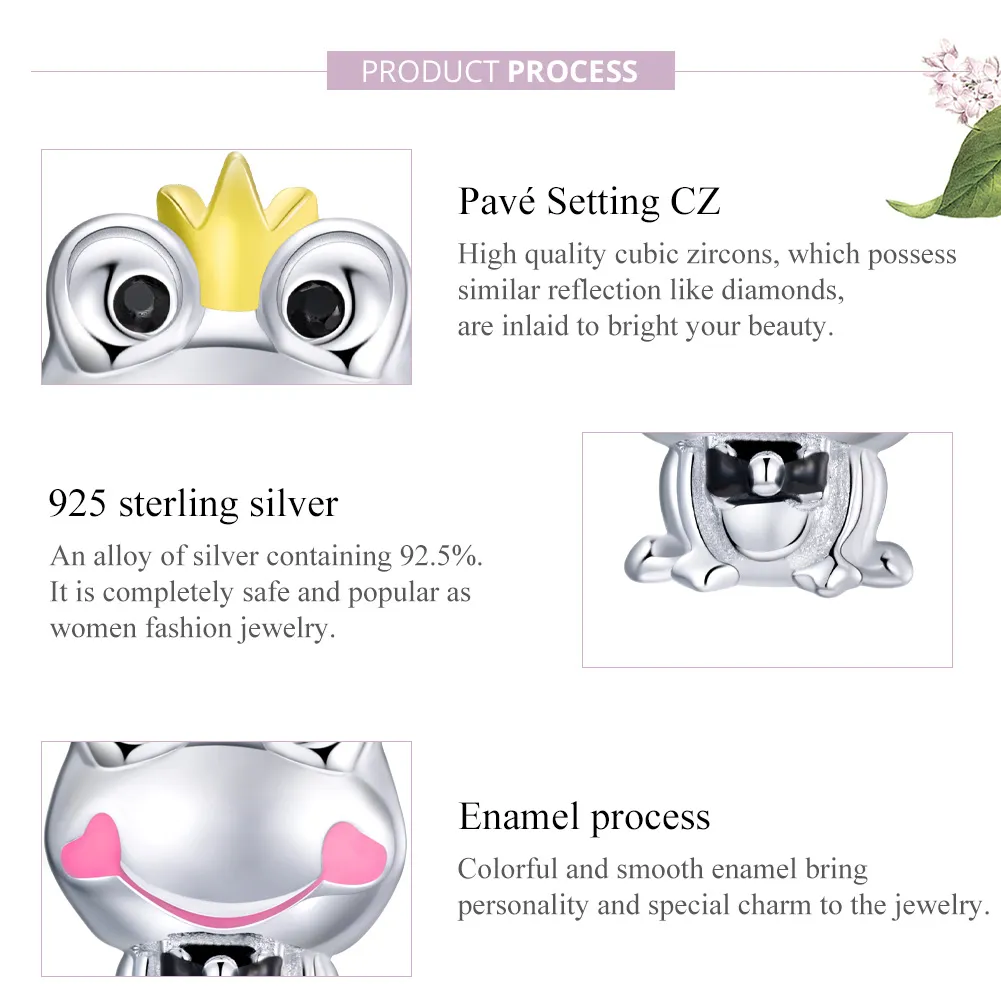 Two Tone Pandora Style Charm, Gentle Frog - SCC1769