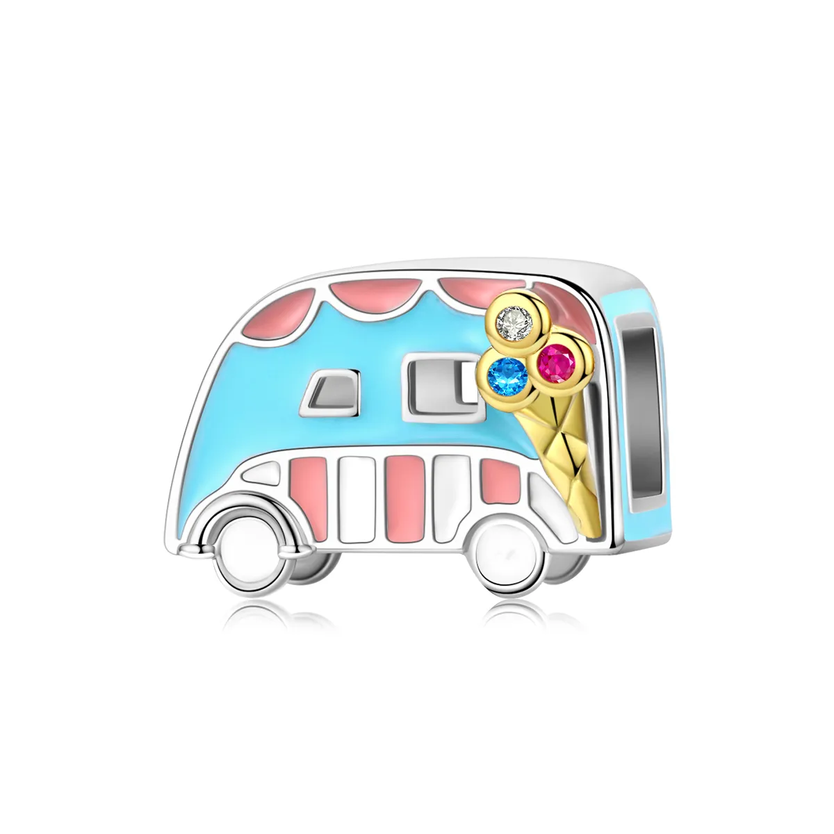 Two Tone Pandora Style Charm, Ice-Cream Van - BSC163