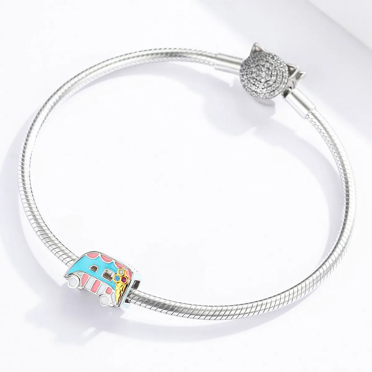 Two Tone Pandora Style Charm, Ice-Cream Van - BSC163