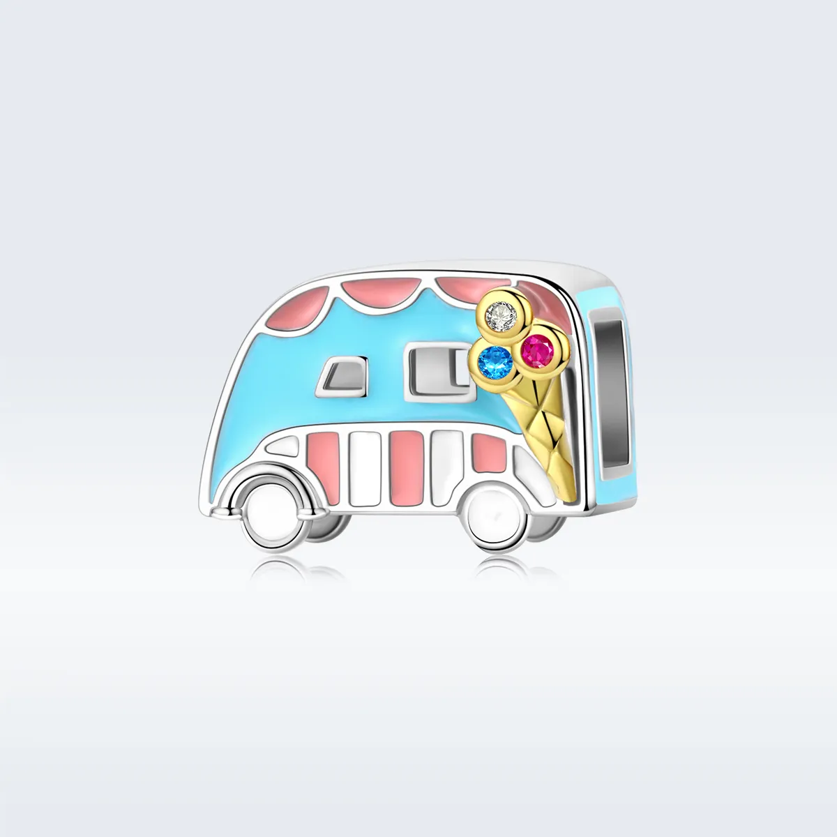 Two Tone Pandora Style Charm, Ice-Cream Van - BSC163