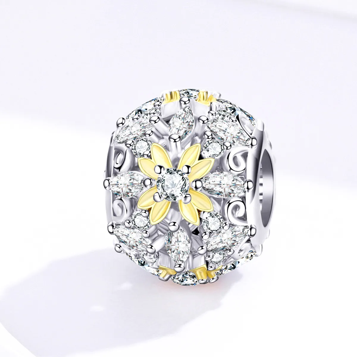 Two Tone Pandora Style Charm, Shining Life - SCC1333