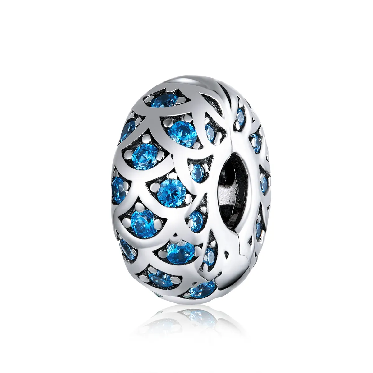 Pandora Style Silver Charm, Blue Elegance - SCC1513